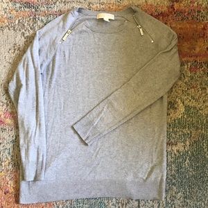 Michael Kors Grey Zipper Neck Sweater
